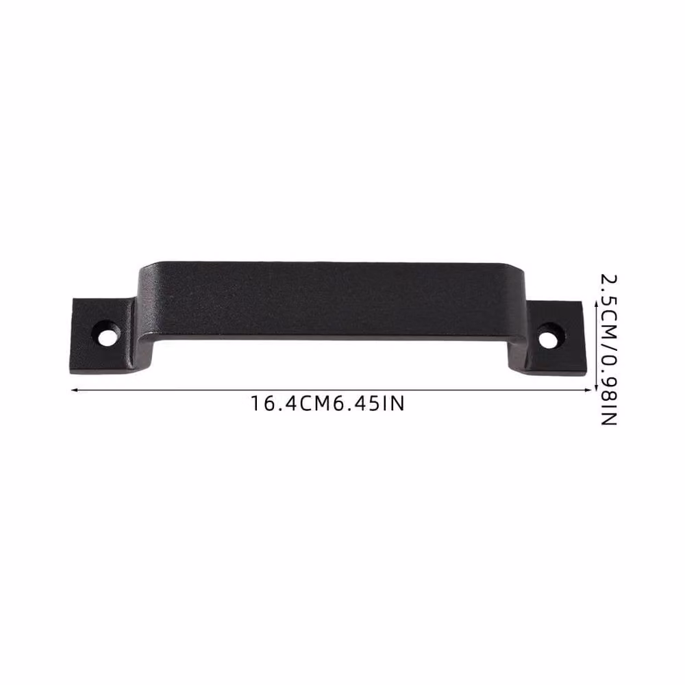 NESTLUNE Heavy Duty Carbon Steel Barn Door Pull Handle in Matt Black – 2