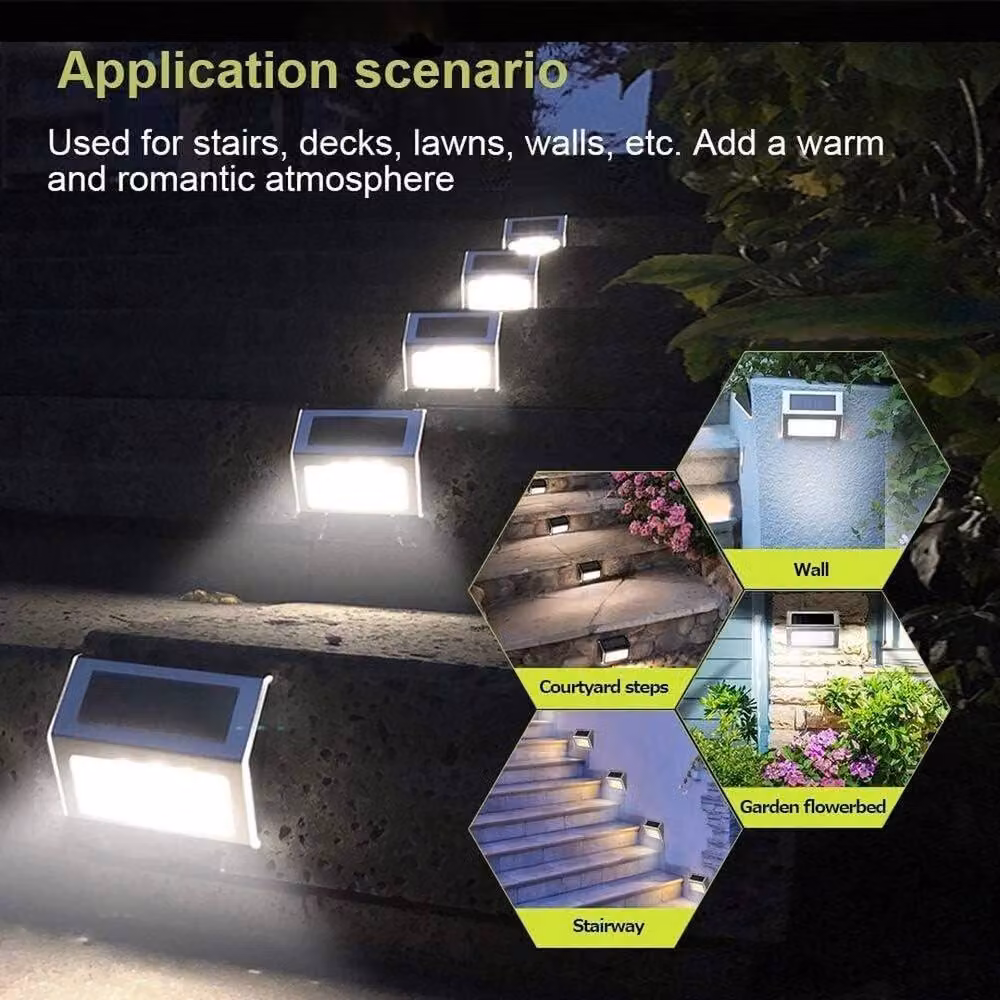 Kelvenix 6-Piece Super Bright Solar Powered LED Garden Step Lights in Silver – 4
