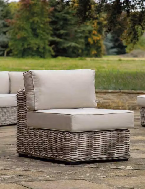 Gallery Direct Ragusa 1 Seater Modular Sofa in Natural with Sand and Beige Weather Resistant Cushions