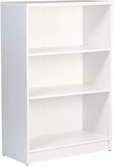 Designa Modern Glossy White Bookcase with Back Panel, Height: 107.2 cm