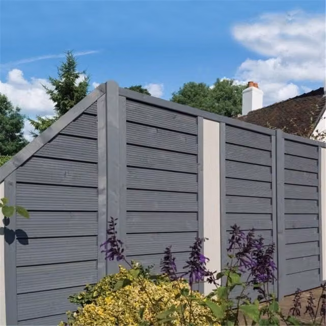 Cheshire Pack of 3 Grey Painted Screen Panels with Natural Wood Solid Infill