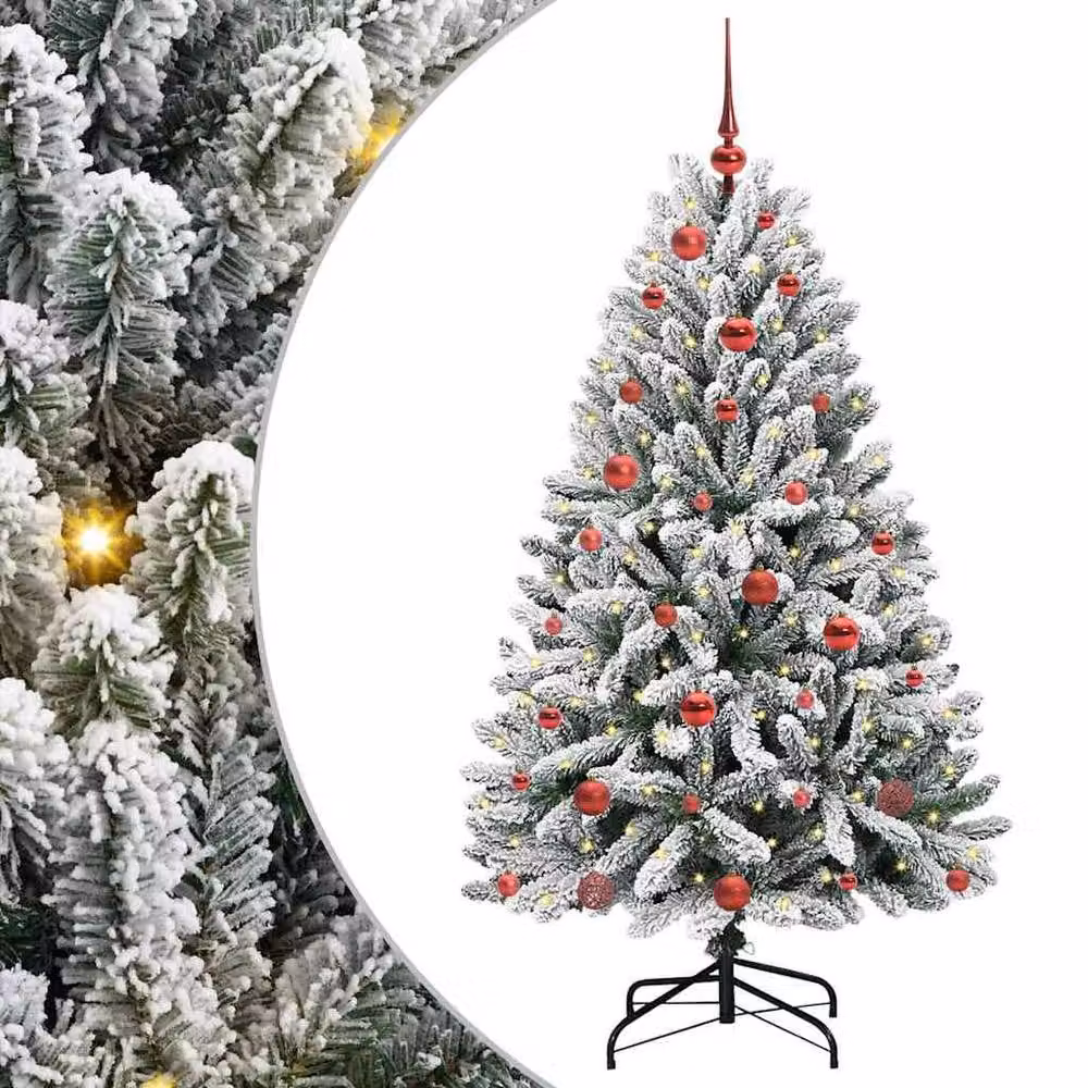 Berkfield Home Elegant Artificial Christmas Tree in Green and White, Height: 150 cm – 2
