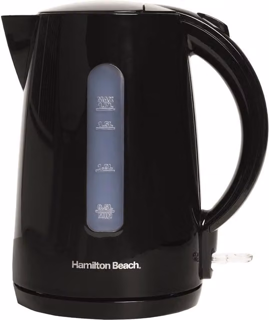 Hamilton Beach Essentials 1.7L Rapid Boil Electric Kettle in Black