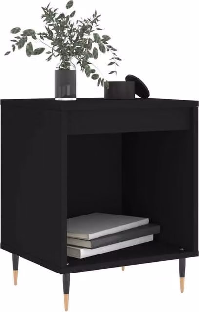 Berkfield Home Modern Bedside Cabinets, 2 Piece Set in Black, W/D/H: 40 x 35 x 50 cm