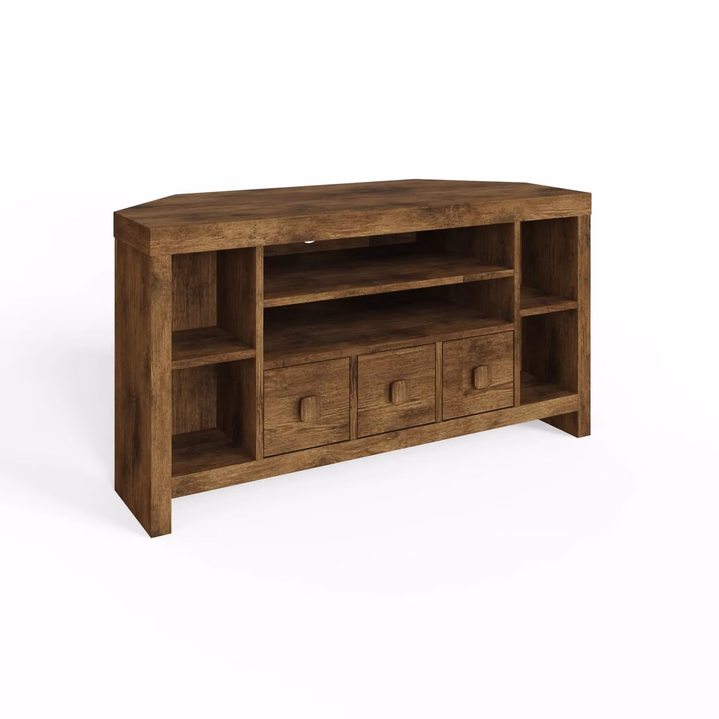 GFW Jakarta Corner TV Unit in Brown Mango Wood – 3