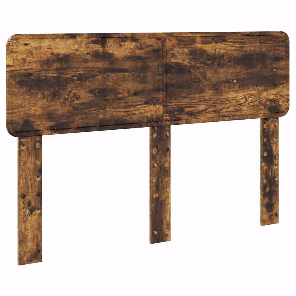 Berkfield Home Smoked Oak Bed Frame in Brown, Solid Pine and MDF Wood, W/D/H: 140 x 200 cm – 3