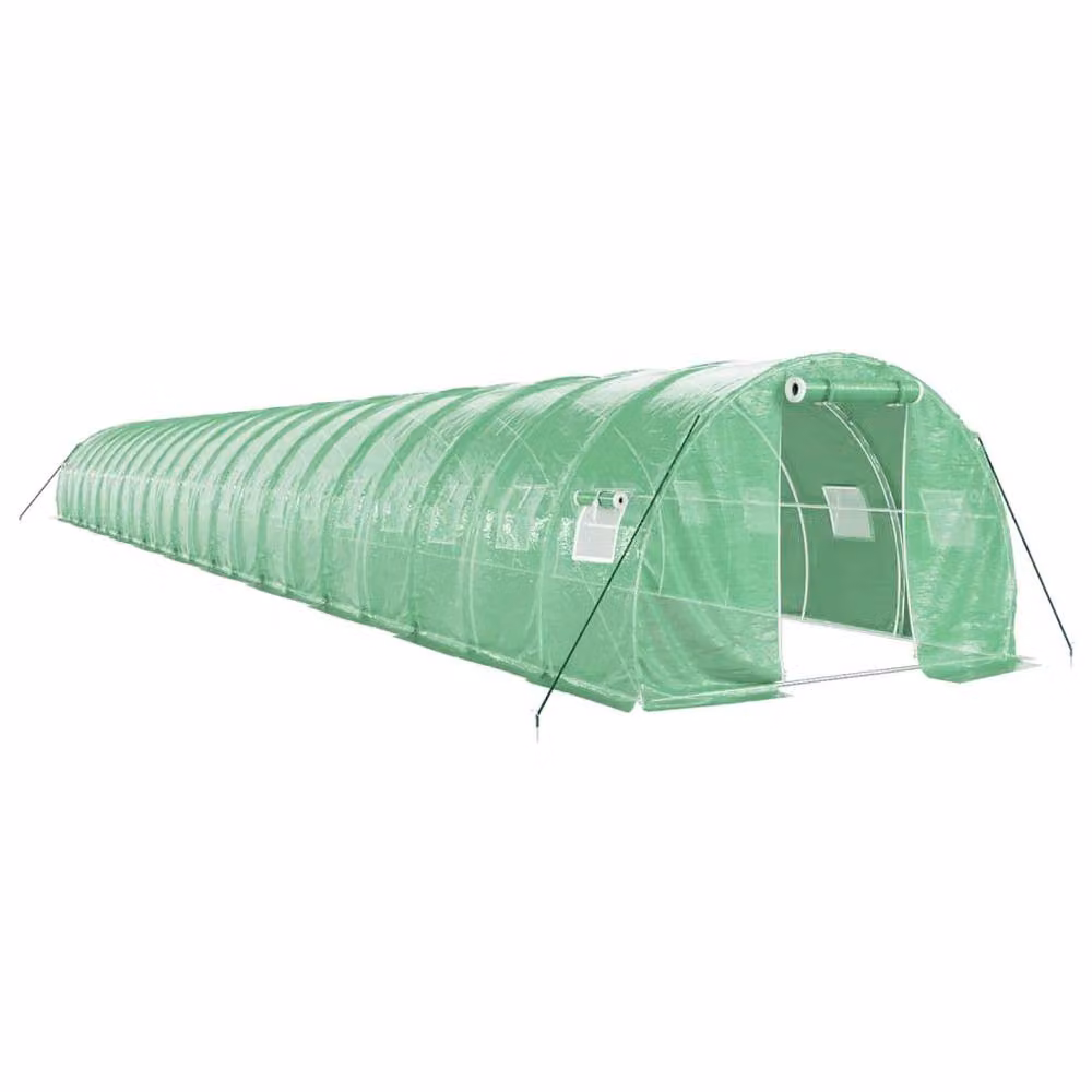 Berkfield Home Green Steel Frame Greenhouse with PE Cover, W/D/H: 22 x 3 x 2 m – 2