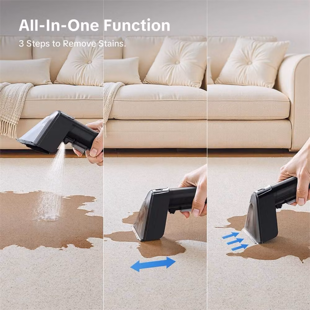SPETLEK 3-in-1 Portable Carpet and Upholstery Cleaner with 15kPa Suction in Black – 4
