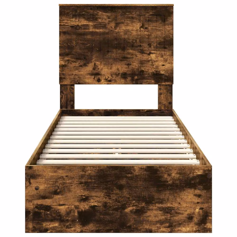 Berkfield Home Modern Storage Bed with Drawers in Smoked Oak Brown, W: 75 cm, L: 190 cm – 4
