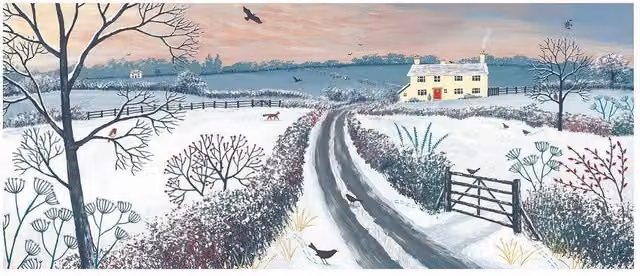 Jo Grundy Coming Home For Winter Multicolour Paper Poster Illustration – 1