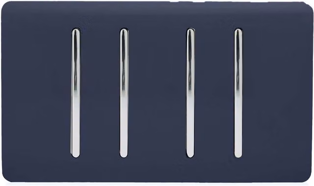 Trendi Blue and Chrome Flush Plate Switch
