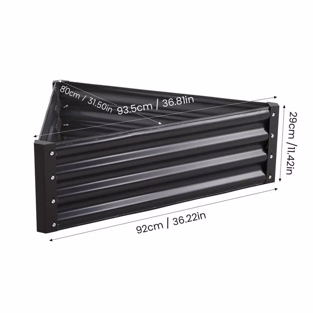 NESTLUNE Triangle Galvanised Steel Raised Garden Bed in Black – 1