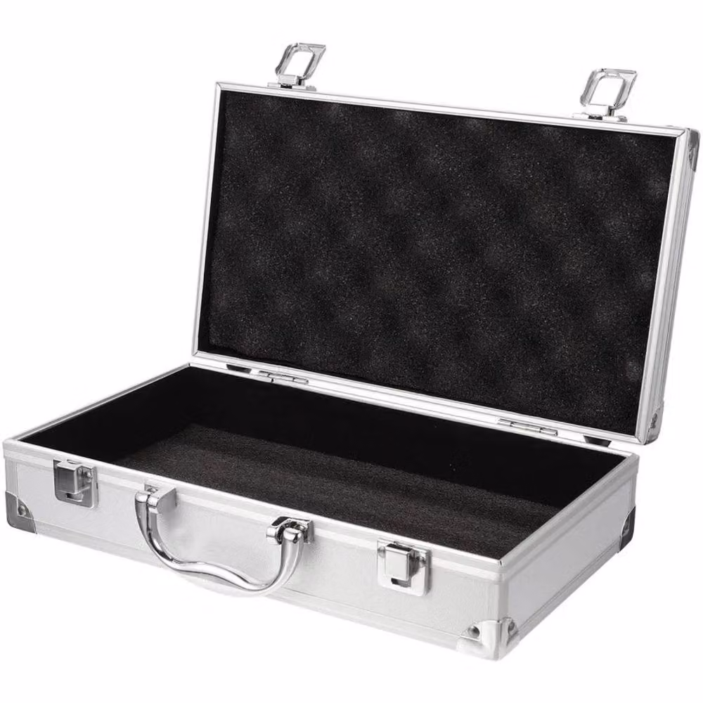 VOGREX Aluminium Lockable Tool Case with Strap in Silver – 3
