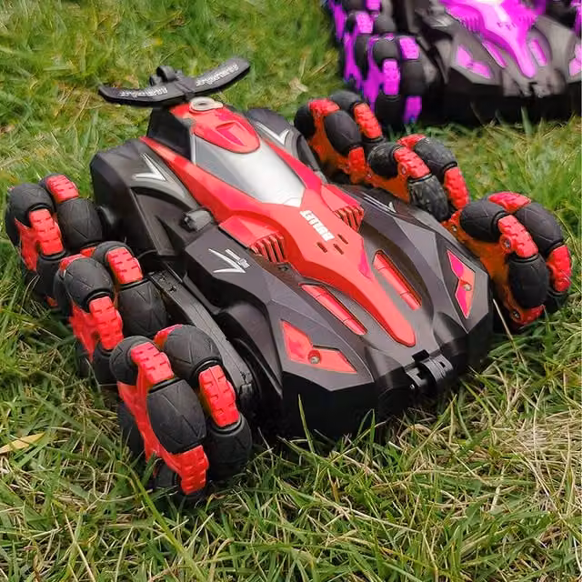 Livingandhome Rechargeable RC Stunt Car in Red