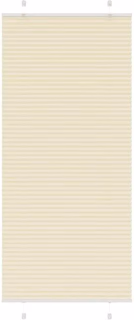 Berkfield Home Single Pleat Fabric Blind in Beige, W: 85 cm, H: 200 cm
