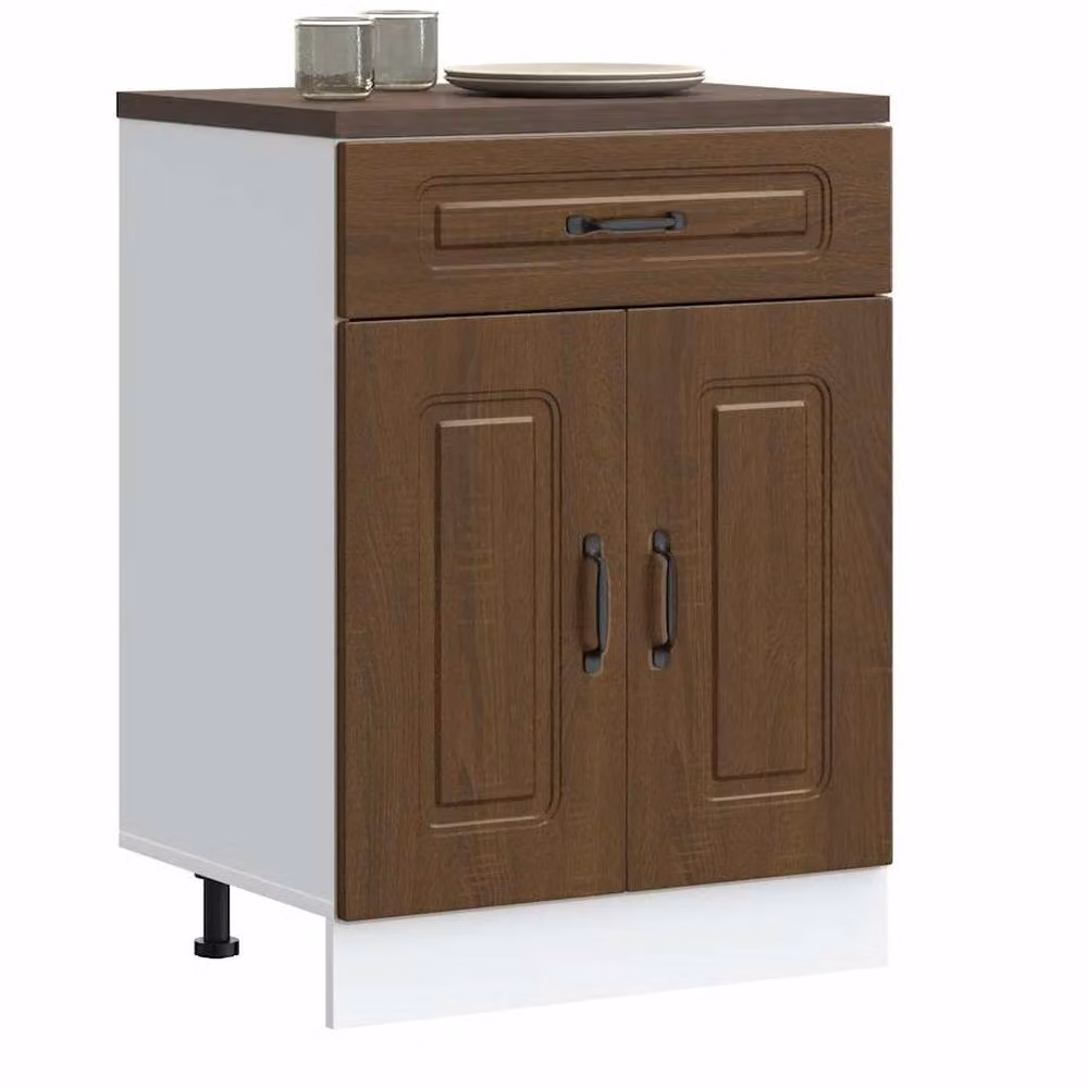 Berkfield Home Kalmar Kitchen Base Cabinet in Brown Oak – 2