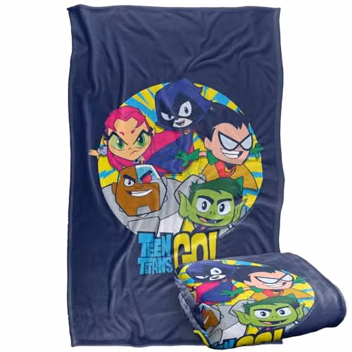 LOGOVISION Teen Titans Go Group Super Soft Silky Touch Fleece Throw Blanket, Multicolour, W: 91.44 cm, L: 147 cm