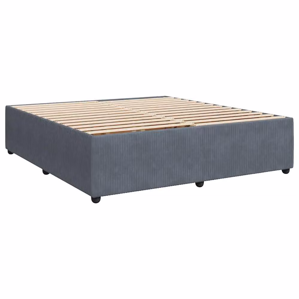 Berkfield Home Super King Upholstered Velvet Bed Frame in Dark Grey Anthracite – 3