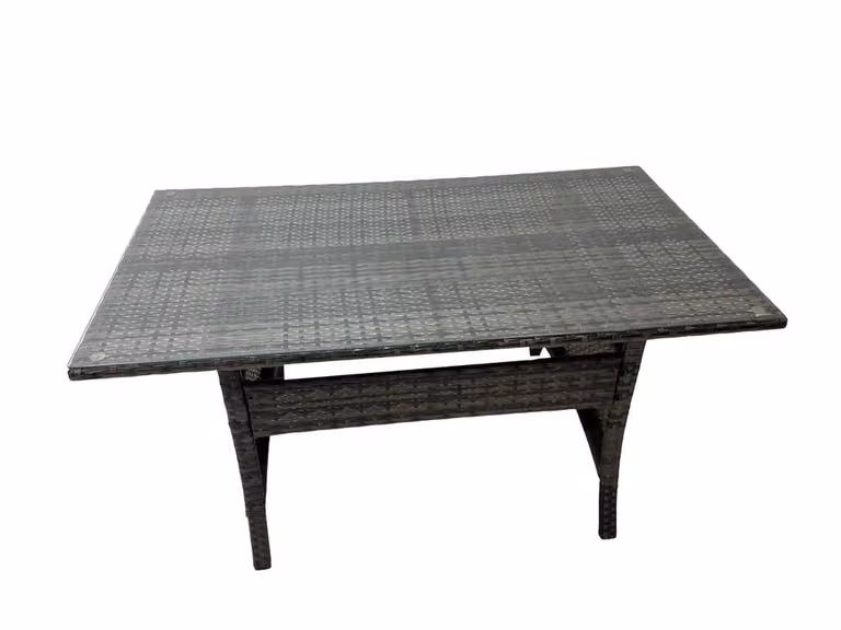 Fimous 8 Seater Patio Dining Corner Sofa Set with Chair, Big Stool and Side Table in Dark Grey