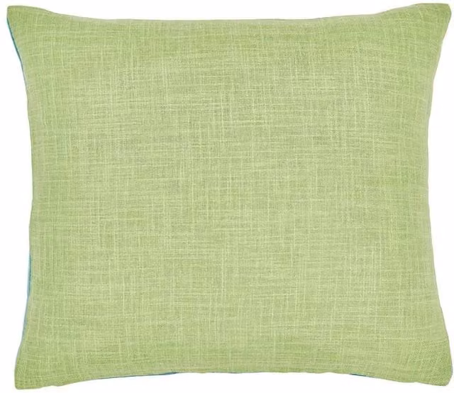LAND & SHORE Narin Square Cotton Velvet Cushion in Green Mix