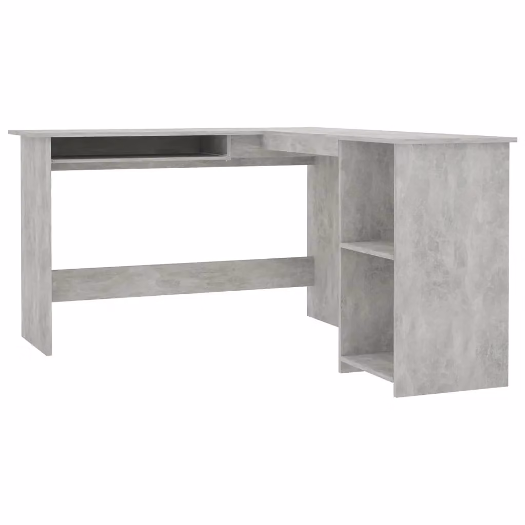 Berkfield Home L-Shaped Corner Desk in Grey, W/D/H: 120 x 140 x 75 cm – 2