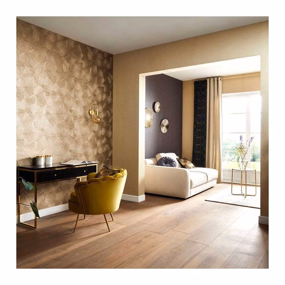 Holden Decor Japandi Textured Gold Abstract Vinyl Wallpaper – 2