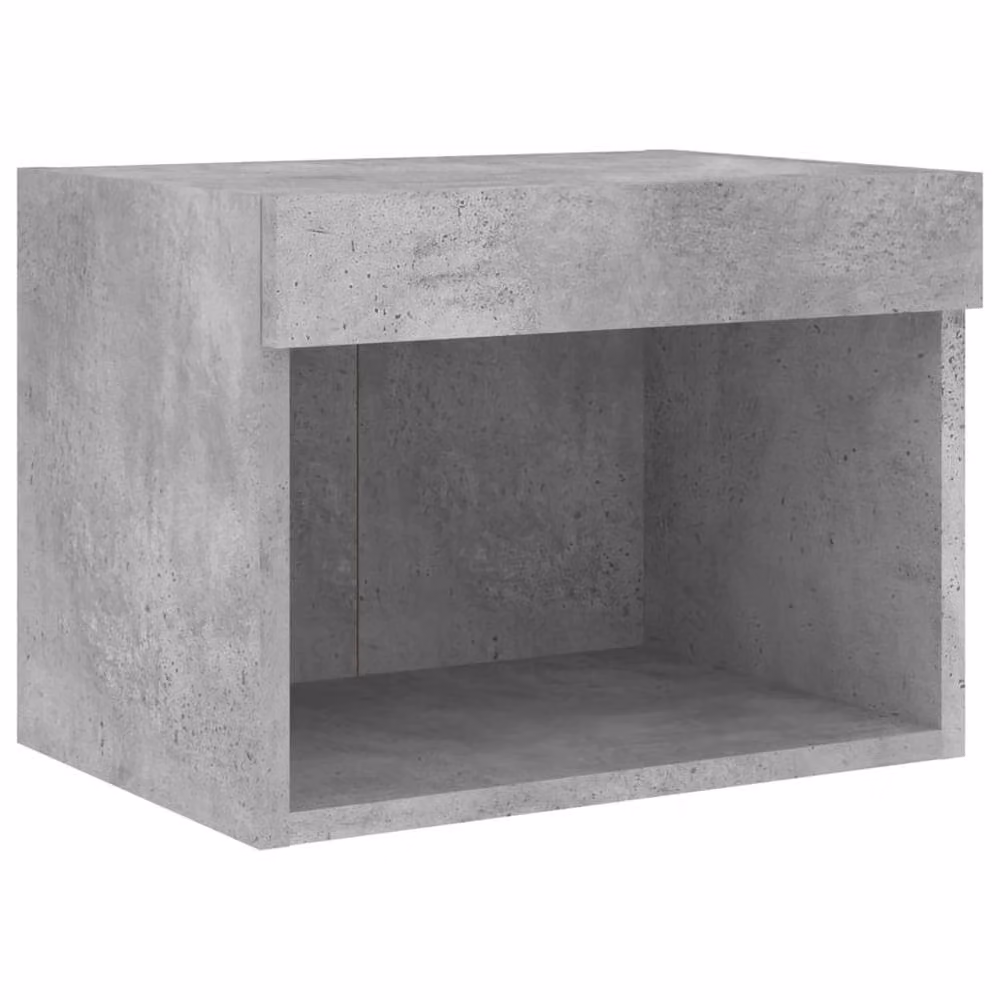Berkfield Home Wall-mounted Decorative Bedside Cabinet with Integrated LED Lights in Matt Concrete Grey, W/D/H: 30 x 30 x 30 cm – 3