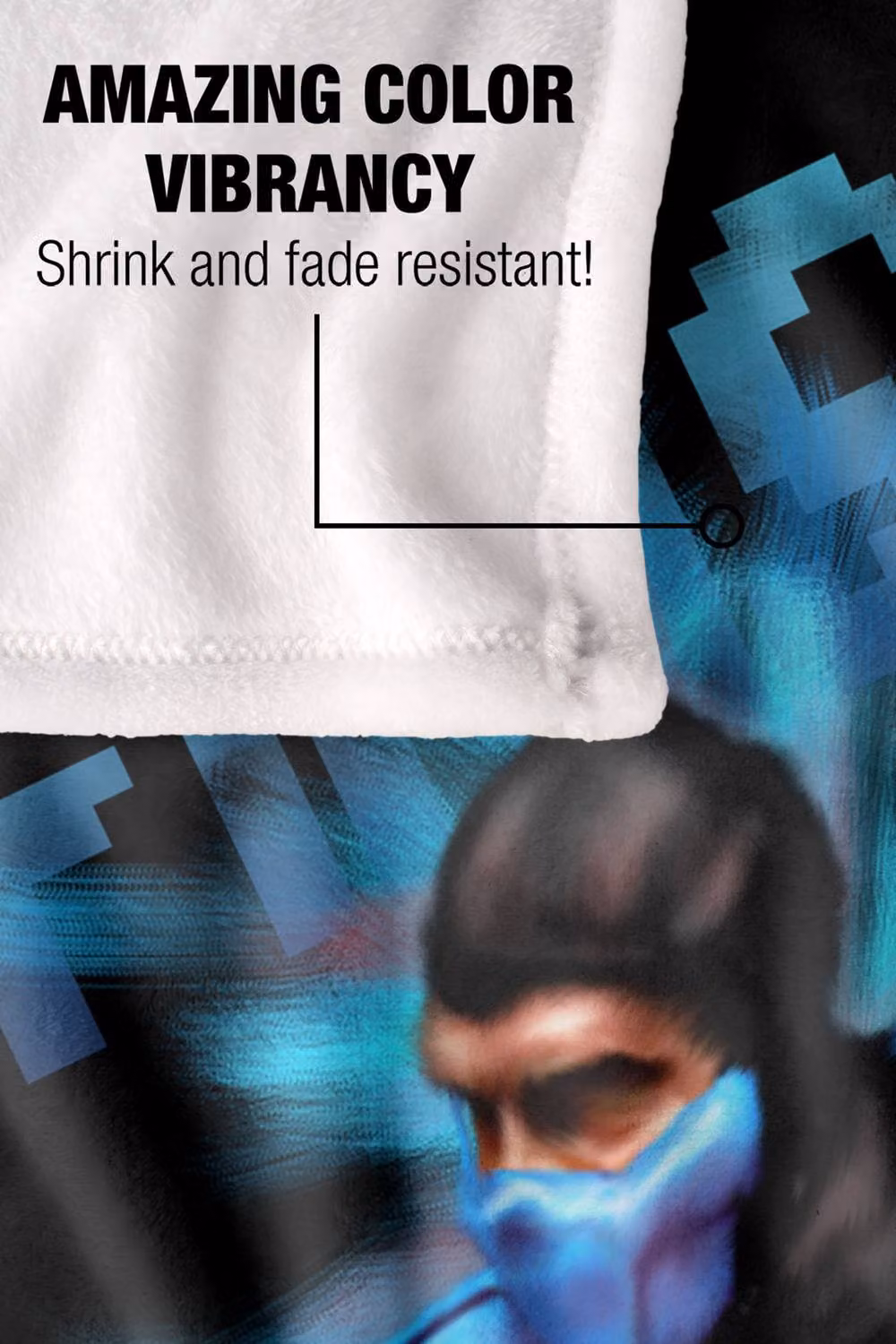 Warner Bros. Mortal Kombat Klassic Finish Him Super Soft Silky Touch Throw Blanket, Extra Large, Black and Multicolour – 4