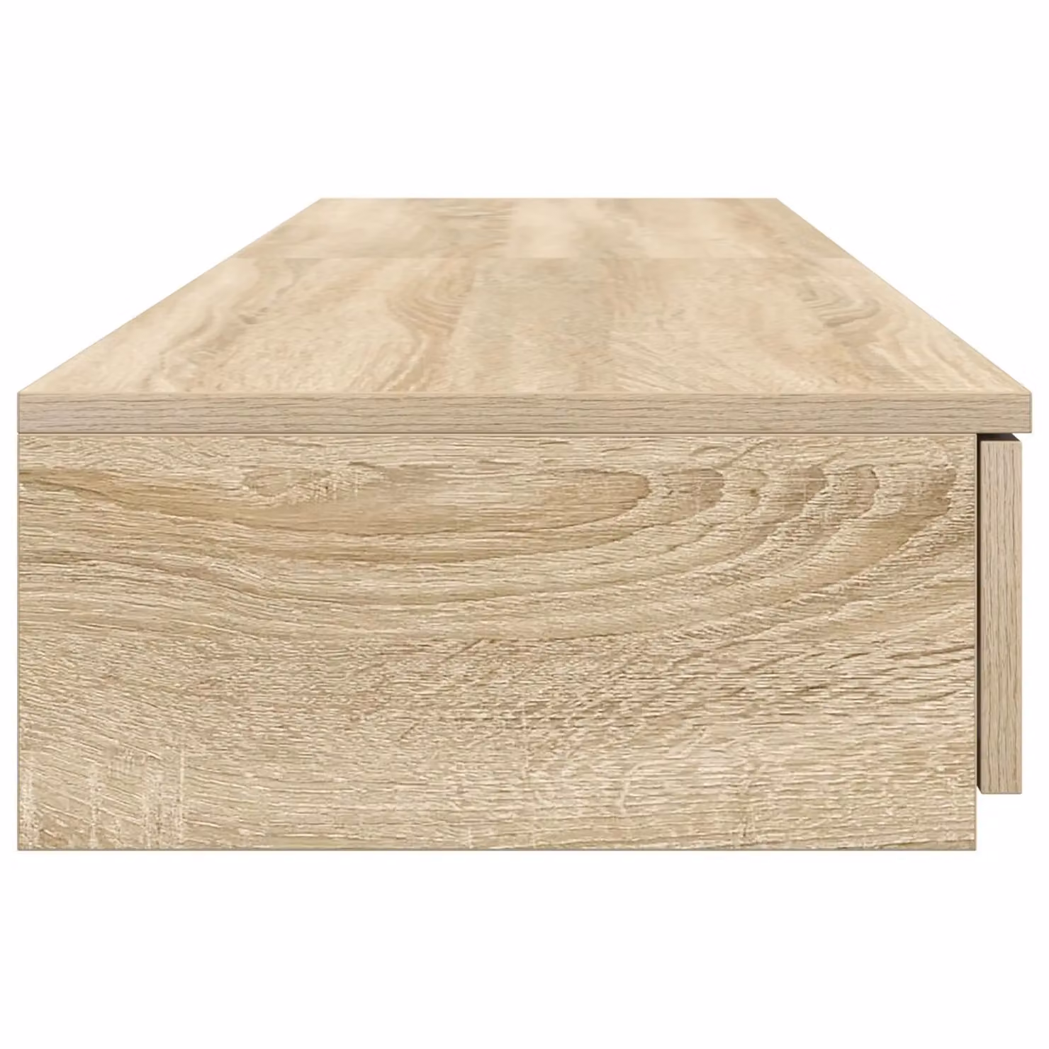 Berkfield Home Wall Mounted Bedside Table in Sonoma Oak and Beige, W/D/H: 150 x 36.5 x 16.5 cm