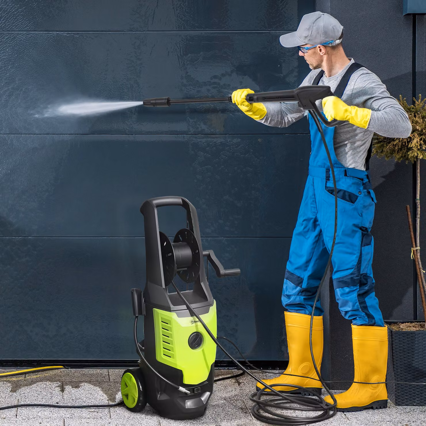 Outsunny 2200W High Pressure Washer with 170 Bar Pressure and 420 L/h Flow, Portable Electric Power Washer featuring Adjustable Nozzle, 6M Hose and Hose Reel for Home Patio, Car and Driveway – 2