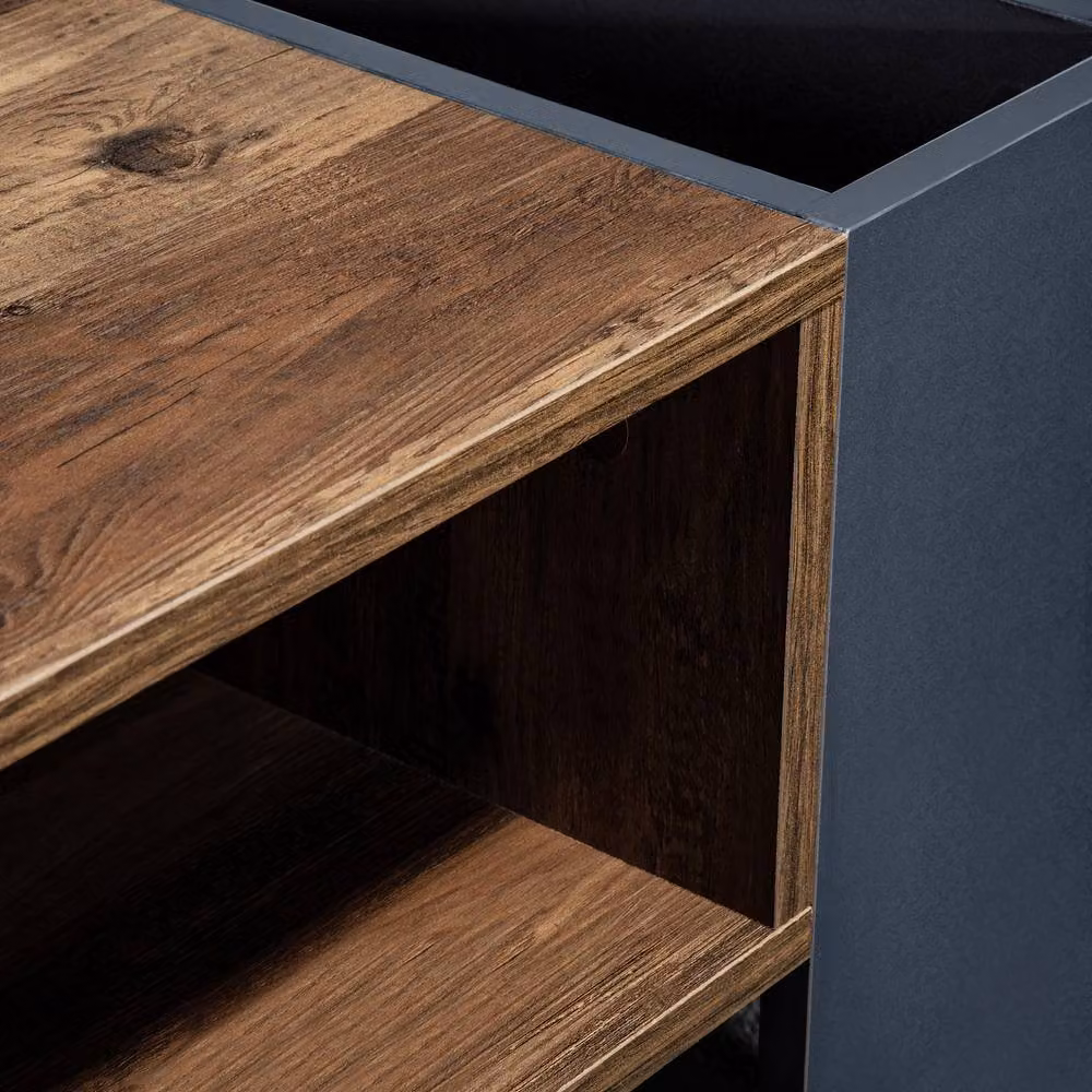 BTM Modern Rectangular Wood Grain Coffee Table with Handleless Drawer and Dual-Side Storage, W/D/H: 111 x 60 x 40 cm – 3