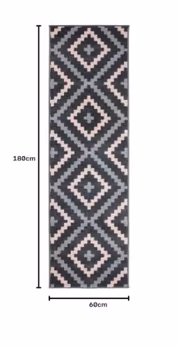Bravich Texas Hallway Runner in Pink and Grey, W/D/H: 60 x 180 cm – 3