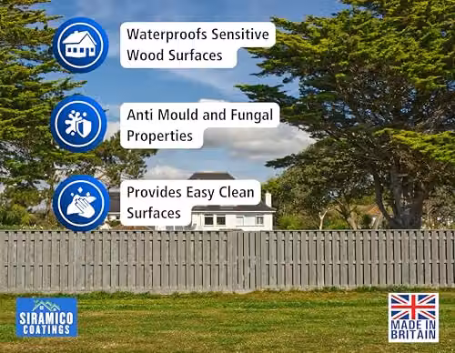 Siramico Coatings Black Water-Based Fence Paint with ECO Resin Technology, 5 l – 6