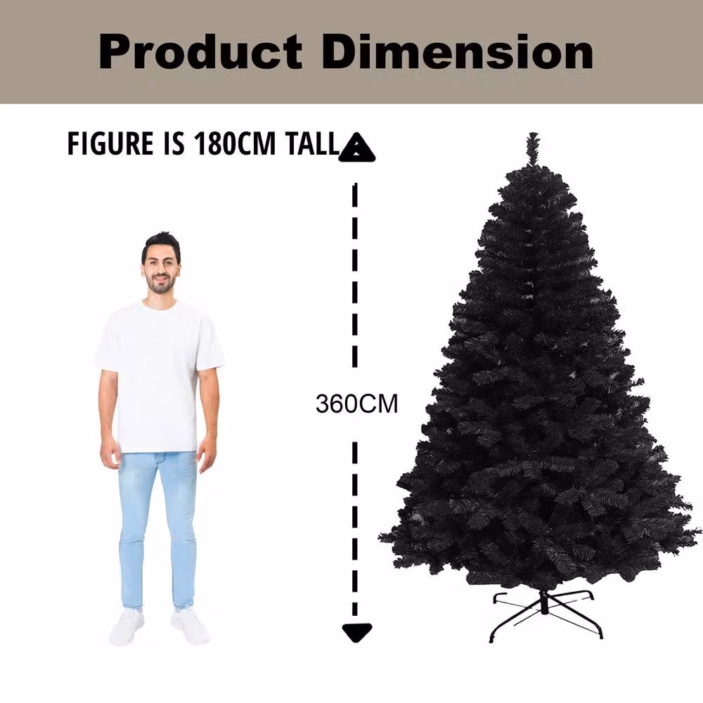 Shatchi 12ft Black Alaskan Pine Christmas Tree – 5