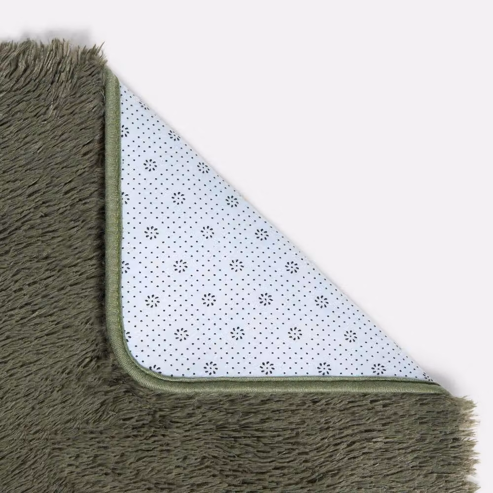 OHS Soft Fluffy Shaggy Area Rug in Green, W/D: 120 x 170 cm – 5
