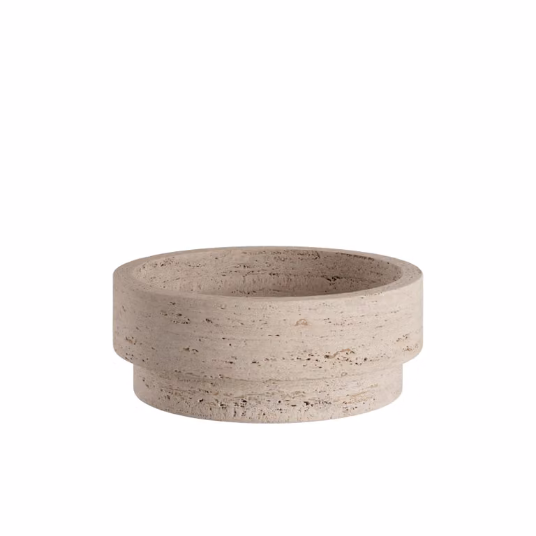Dome Deco ETNA Centrepiece M Beige Stone Round Tabletop Bowl