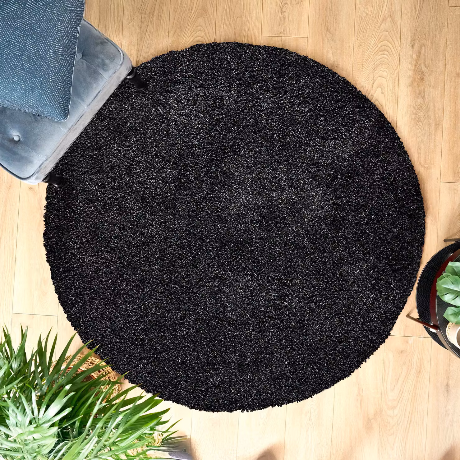 Bravich LTD California Thick Shaggy Round Rug in Green or Anthracite, Diameter: 120 cm – 3