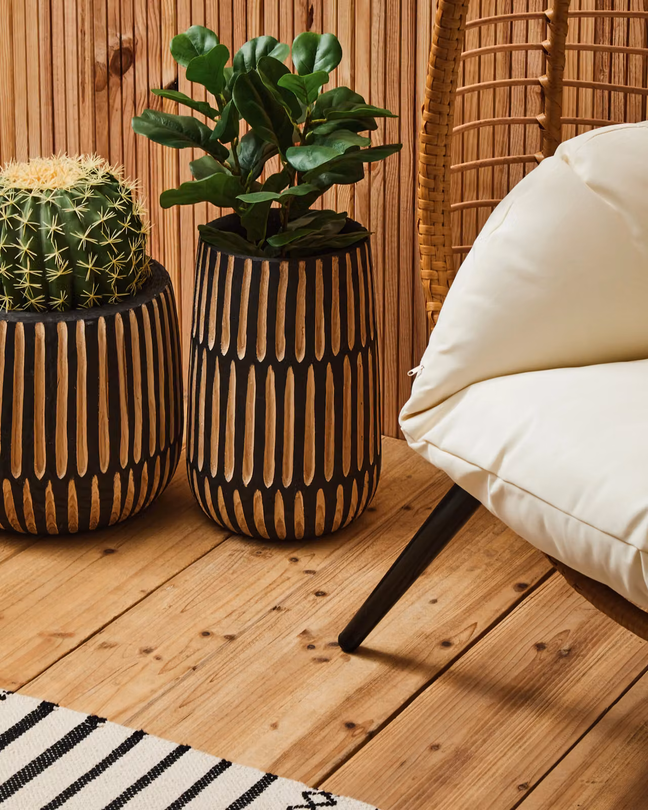 Orsina Modern Rattan Effect Chair in Brown, Cream or Black – 3