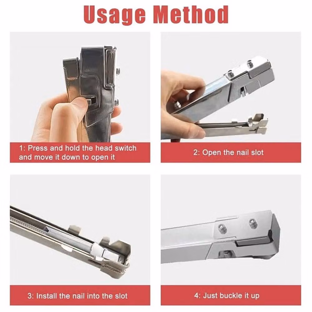 FLAVORA Heavy Duty Hammer Tacker Stapler in Silver – 2