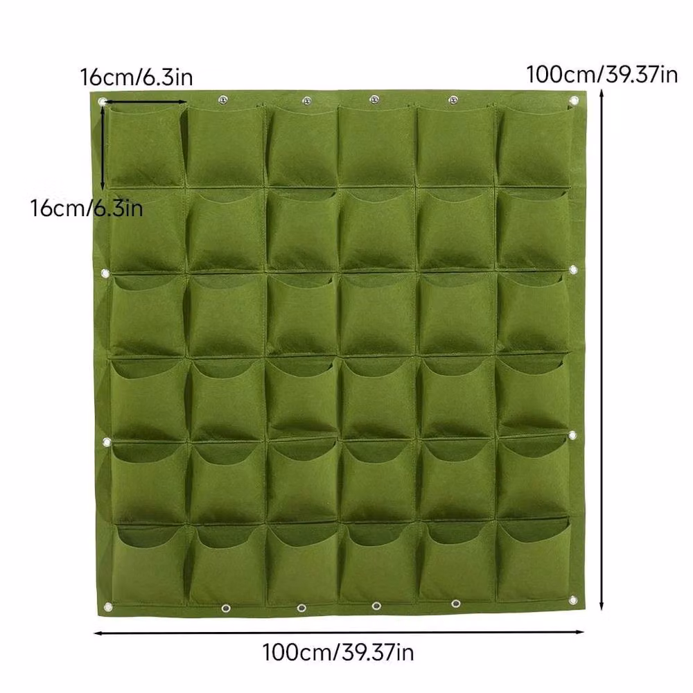 EONLION 36 Pocket Vertical Wall Hanging Flower Planter in Green – 2
