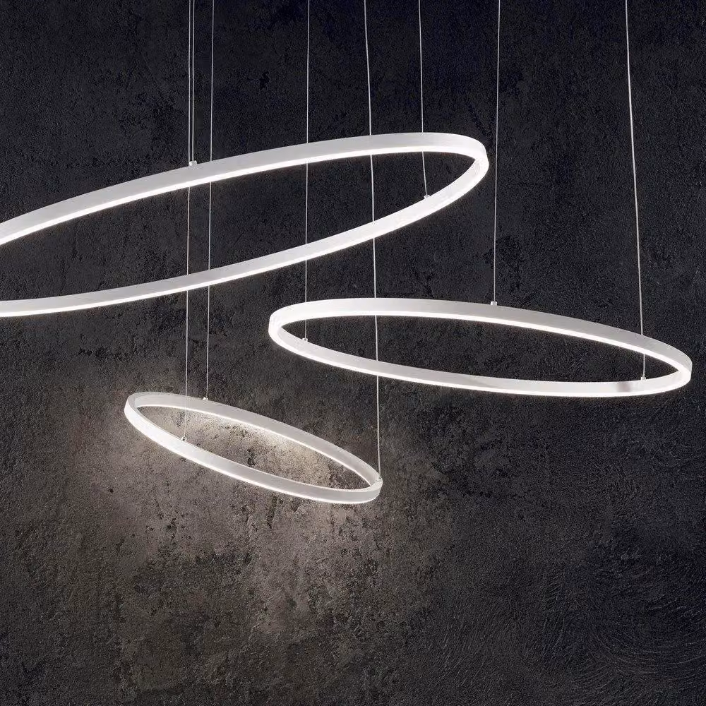 Netlighting Oracle Integrated LED Circle Ring Pendant Lamp, White, 3000K Warm White – 2