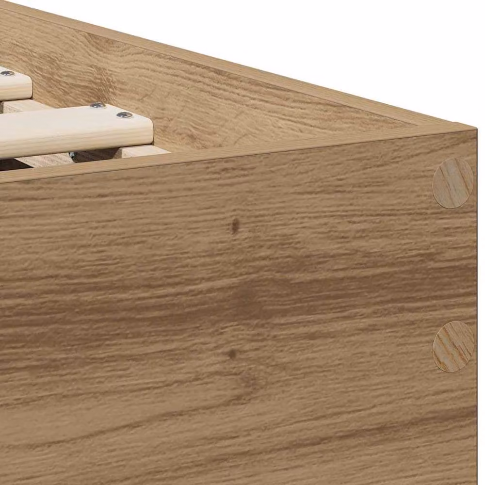 Berkfield Home Artisan Oak Bed Frame in Brown, W/D/H: 90 x 190 cm – 6
