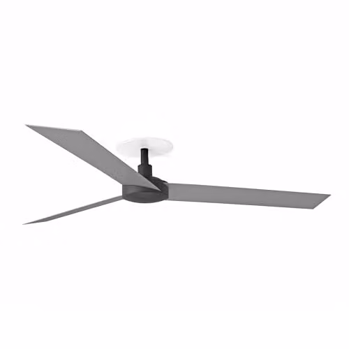 Netlighting Cruiser Recessed Ceiling Fan in Black with Aluminium Blades, 132 cm