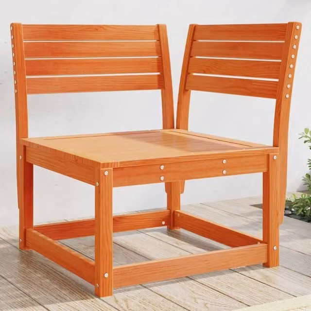 Berkfield Home Garden Corner Sofa in Wax Brown Solid Pine Wood W/D/H: 73 x 73 x 78 cm – 1