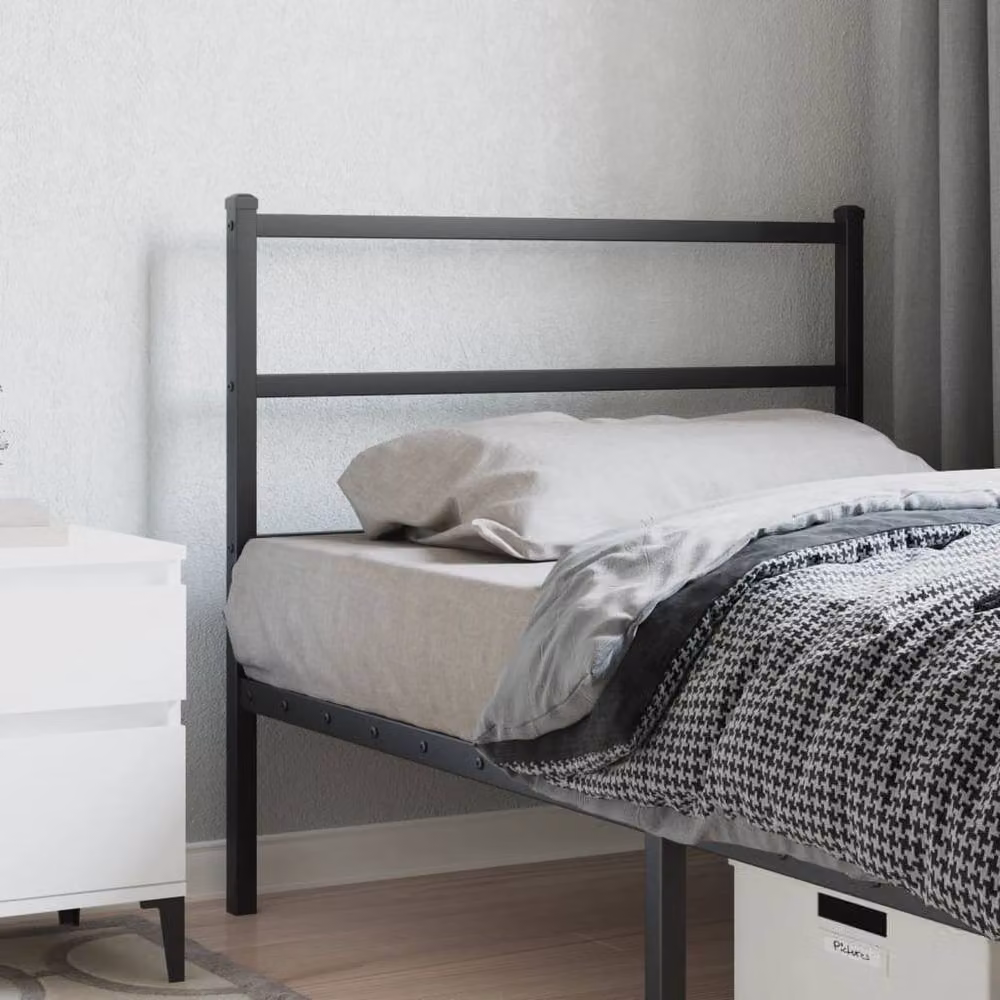 Berkfield Home Classic Metal Headboard in Black, Width: 100 cm – 2