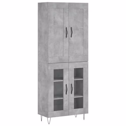 vidaXL Highboard in Grey, W/D/H: 69.5 x 34 x 180 cm
