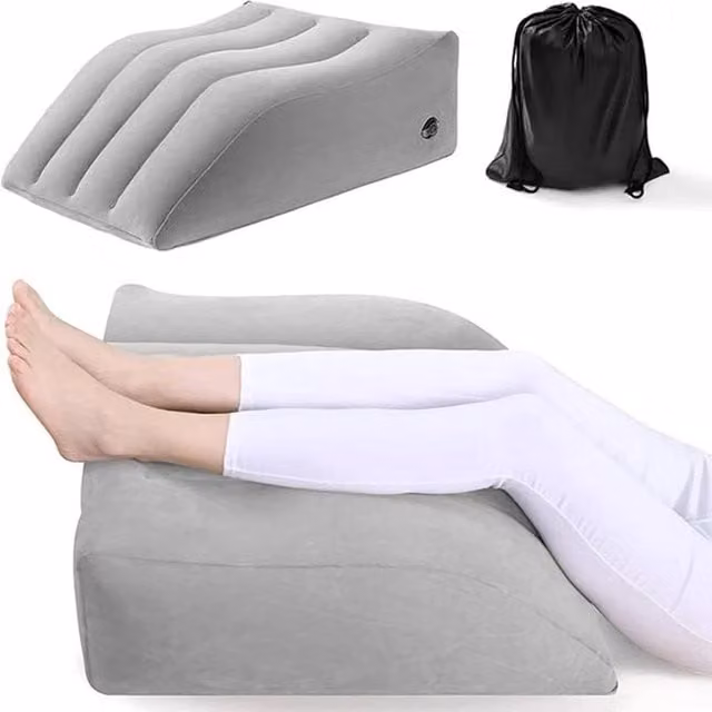 NESTLUNE Inflatable Leg Elevation Wedge Pillow in Grey