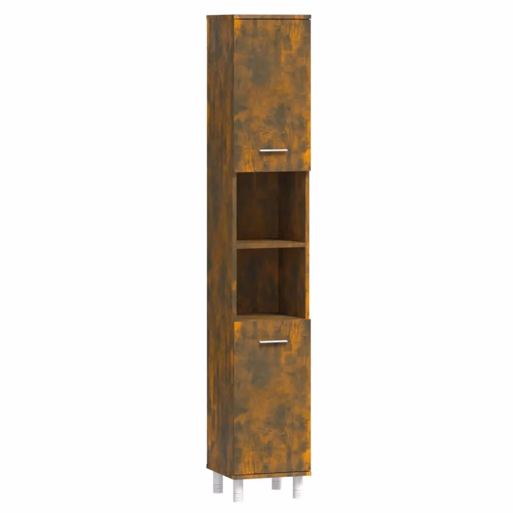 Berkfield Home Smoked Oak Bathroom Cabinet, Brown, W/D/H: 30 x 30 x 179 cm – 2