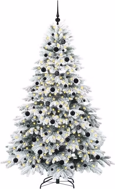Berkfield Home Beautiful Artificial Green Christmas Tree with 300 Warm White LEDs, Height: 210 cm