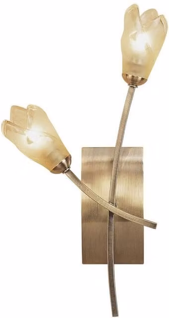 Netlighting Pietra Switched 2 Light Wall Lamp with G9 Bulbs in Antique Brass and Bronze